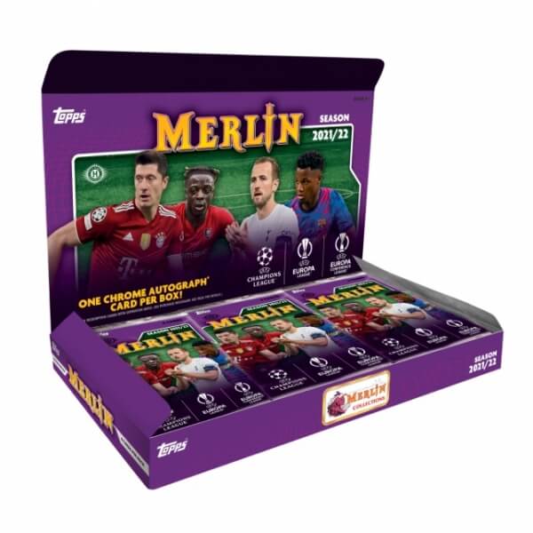 2021-2022 Topps UEFA Champions League Merlin Chrome Hobby Box - soccer cards