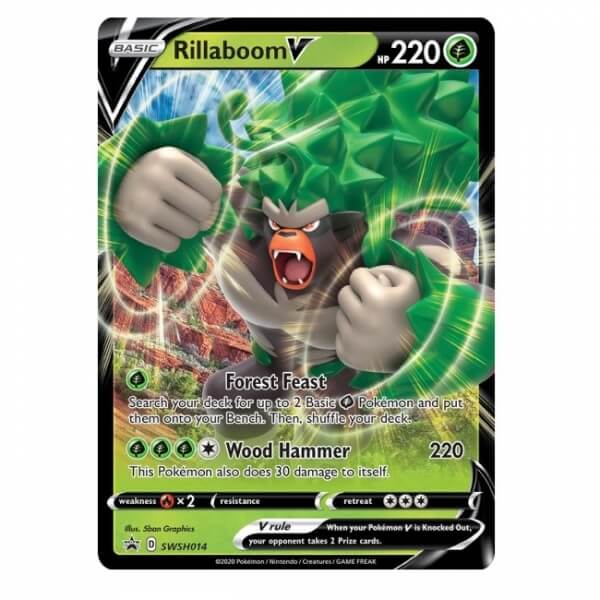 Pokémon card Rillaboom V from Galar Partners Tin