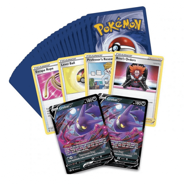 Trainers set and 2x Pokémon Crobat V cards from Trainers Toolkit 2021