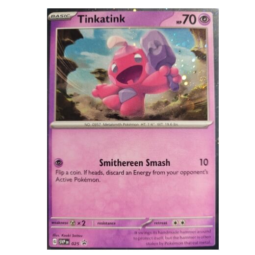 Pokémon promo card Tinkatink from Paldea Evolved 3-pack