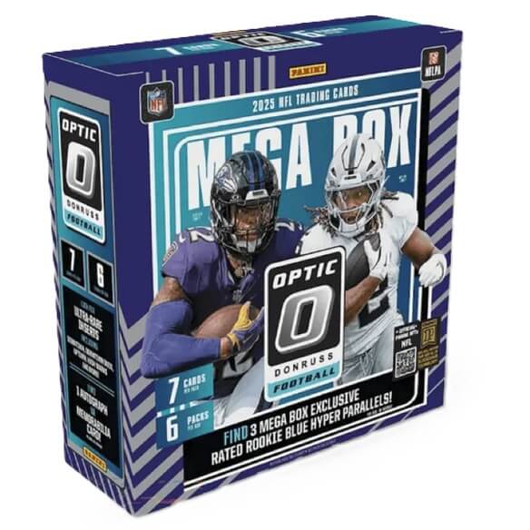 2025 Panini Donruss Optic NFL Football Mega Box (Blue Hyper Parallels)