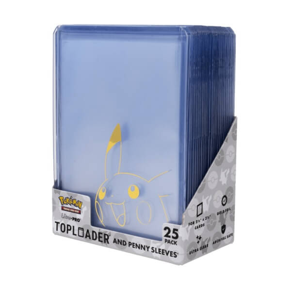 Pokémon Pikachu Toploader and Penny Sleeves Combo (25 Toploaders, 25 sleeves)