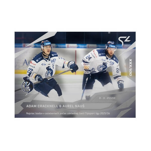 Hockey card Live SK Tipsport league 2025-2026 - L-52 Adam Cracknell a Aurel Nauš