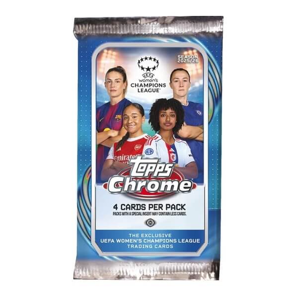 2025-2026 Topps Chrome Soccer UEFA Women's Champions League Hobby Pack - Soccer Cards