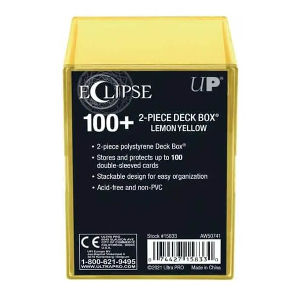 Ultra Pro Eclipse 2-Piece Card Box for 100 Cards - Lemon Yellow