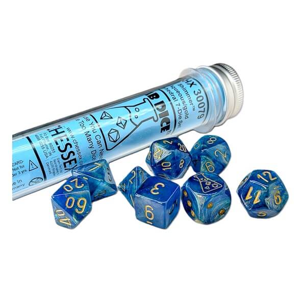 Lab Shimmer Aqueos/Gold Polyhedral Die Set (CHX 30079) - 7 pieces