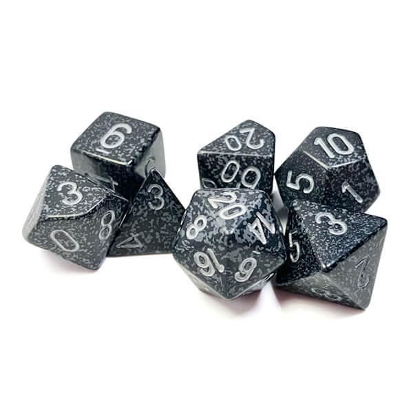Chessex Speckled Polyhedral 7-Die Set - Ninja CHX25318