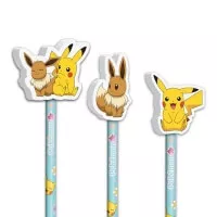 Pokémon pencil set with eraser - Pikachu and Eevee