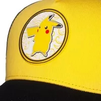 Detail of the motif of the Pokémon Pikachu cap