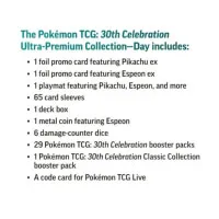TCG Pokémon 30th Celebration Ultra-Premium Collection Day obsah