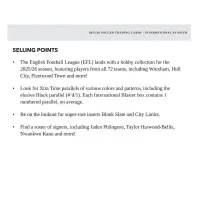 2025-2026 Prestige EFL Soccer INT Blaster Box Contents