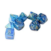 TCG Dice: Lab Shimmer Aqueous Gold Polyhedral 7-Die Set