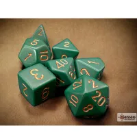Chessex Opaque Dusty Green/Copper Polyhedral 7-Dice Set for RPGs