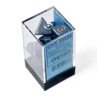 Opaque Dusty Blue/Copper Polyhedral 7-Dice RPG Set