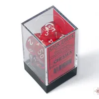 Chessex Translucent Red/White Polyhedral 7-Dice Set for RPGs