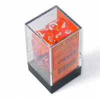 Translucent Orange/white Polyhedral 7-Dice Set for RPGs