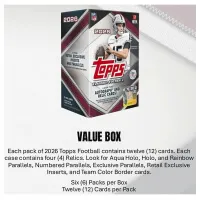 Contents of the 2026 Topps Football Flagship Blaster Box NFL Cards