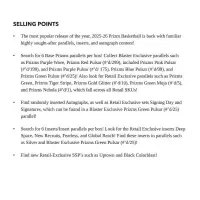 NBA 2025–2026 Panini Prizm Basketball Blaster Card Set Contents