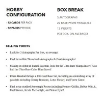 MLB 2026 Panini Prizm Baseball Hobby Box Contents