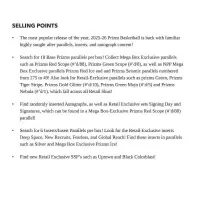 NBA 2025–2026 Panini Prizm Basketball Mega Box Contents